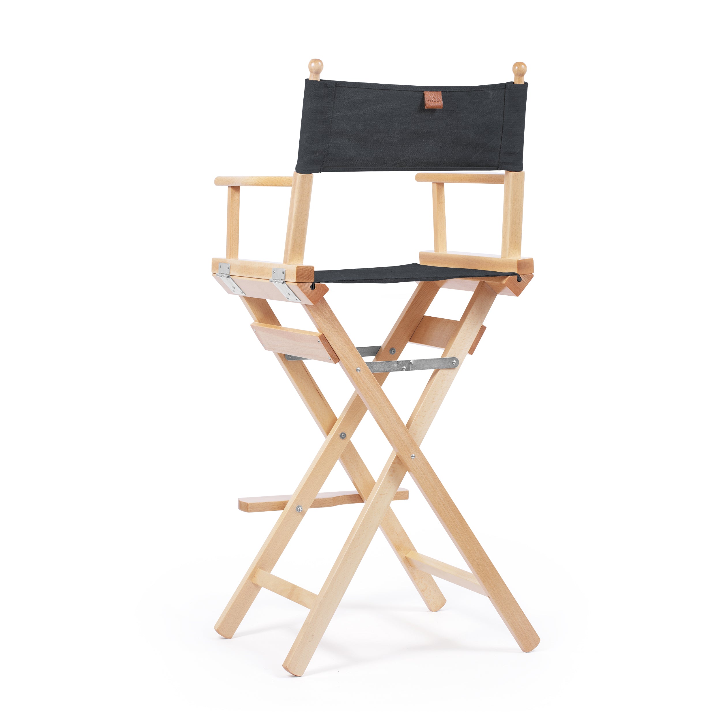 Director's Chair Make-up Charcoal Black Telami waterproof Design Made in Italy outdoor furniture patio chairs natural frame
