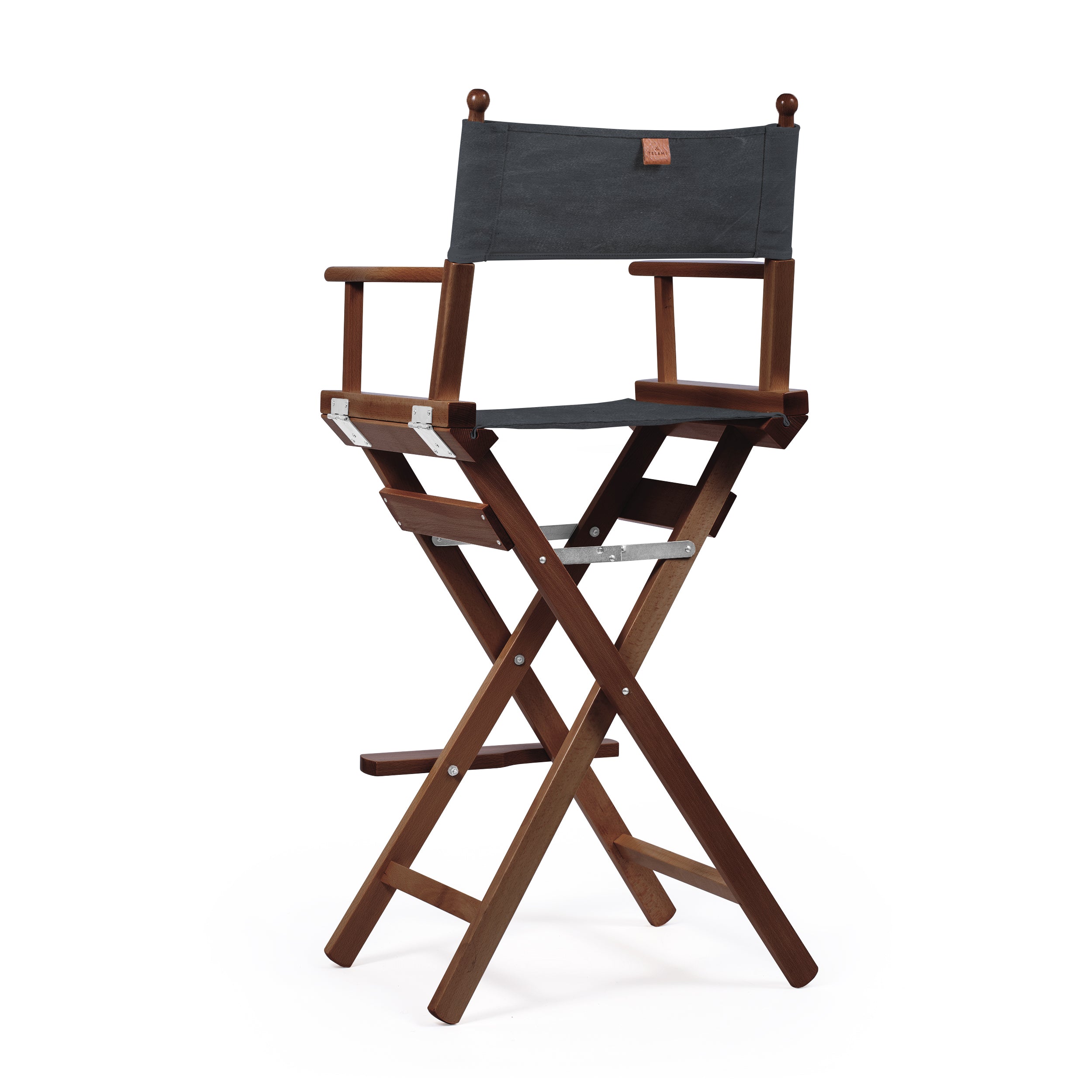 Director's Chair Make-up Charcoal Black Telami waterproof Design Made in Italy outdoor furniture patio chairs teak-dyed frame