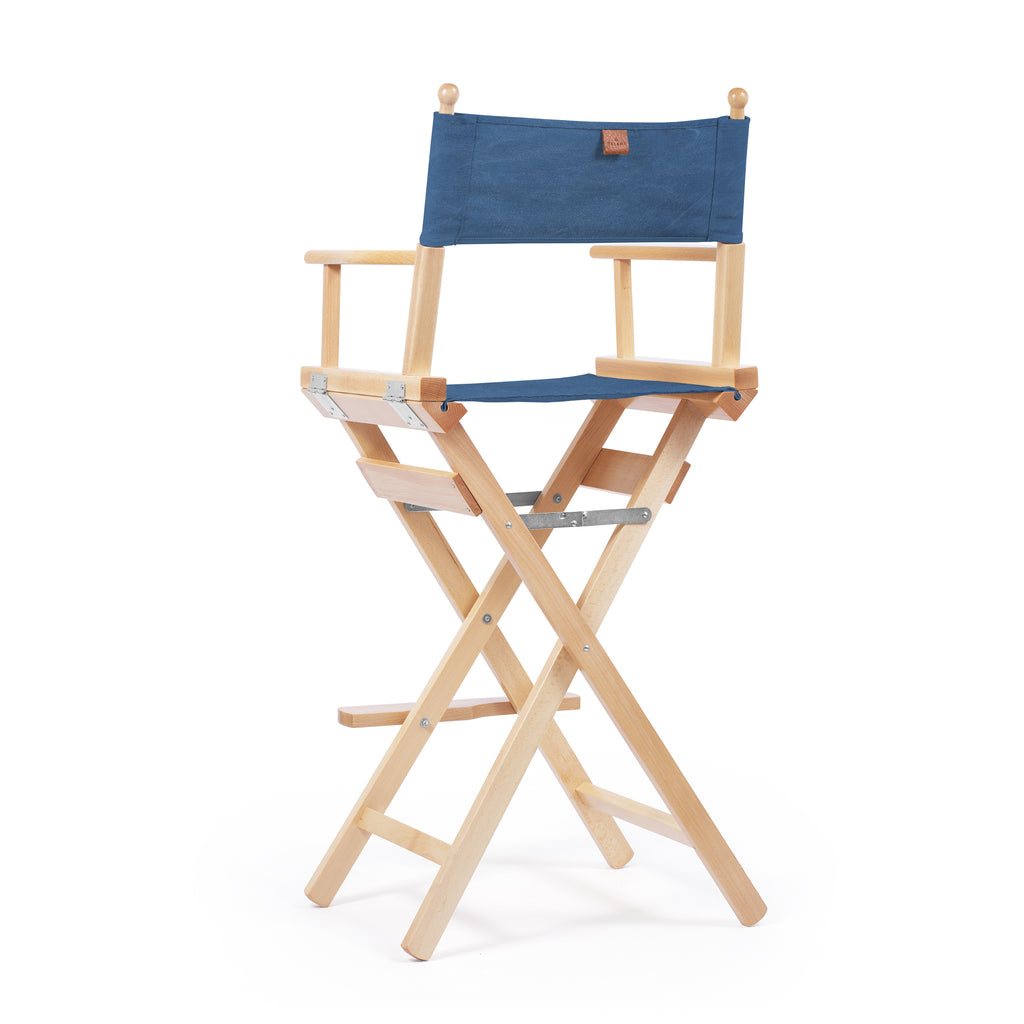 Director's Chair Make-up Blue Jeans Telami waterproof Design Made in Italy outdoor furniture patio chairs natural frame