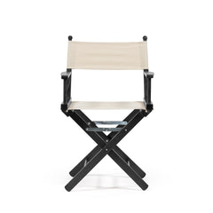 La leggendaria sedia da Regista nel colore Ecru classico, con tessuto in cotone naturale con telaio black-dyed.