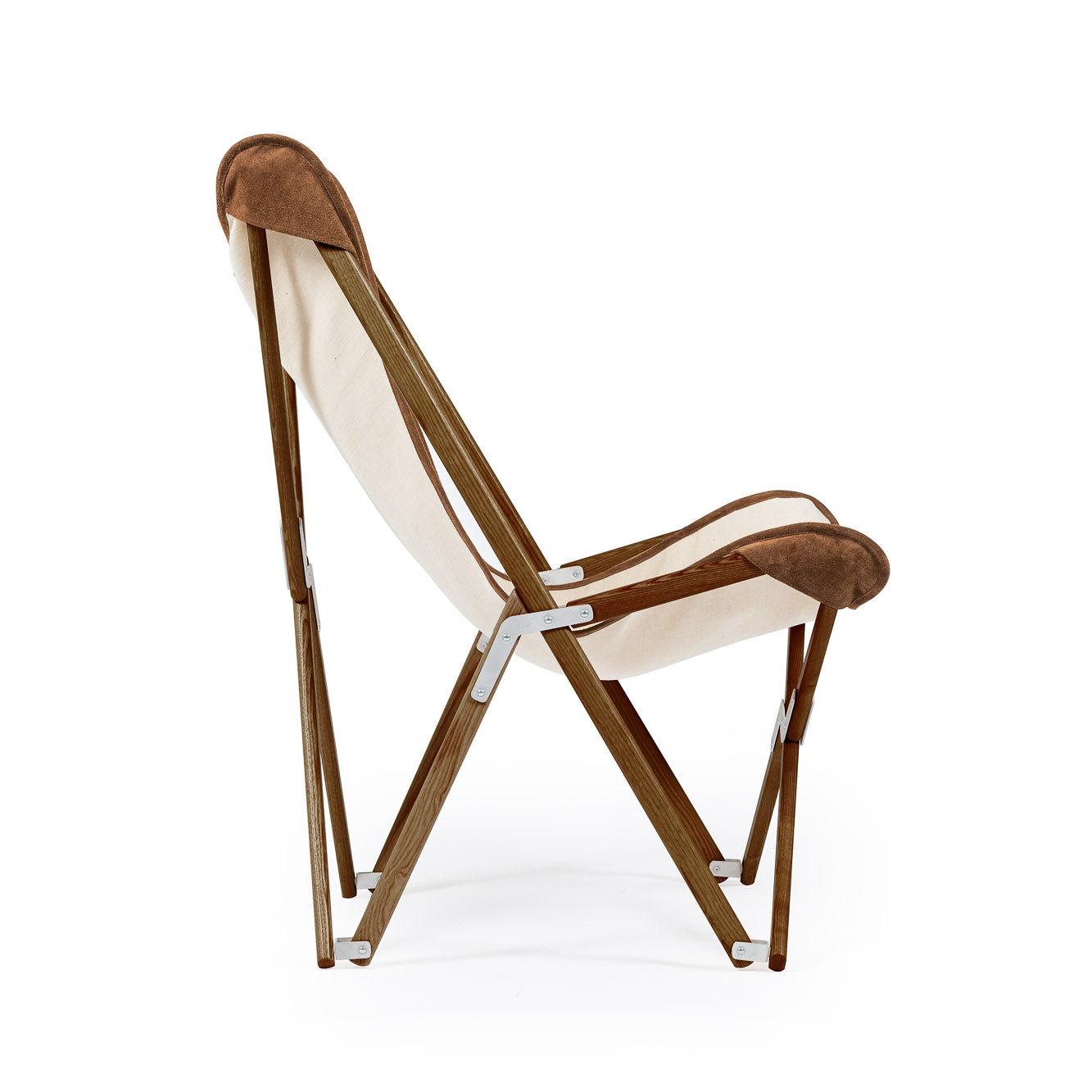 Telami Tripolina is a made in Italy design chair. Telami Tripolina is the original chair. Tripolina Ecru and suede is the iconic armchair, the design legend folding chair and patio chair for outdoor furniture