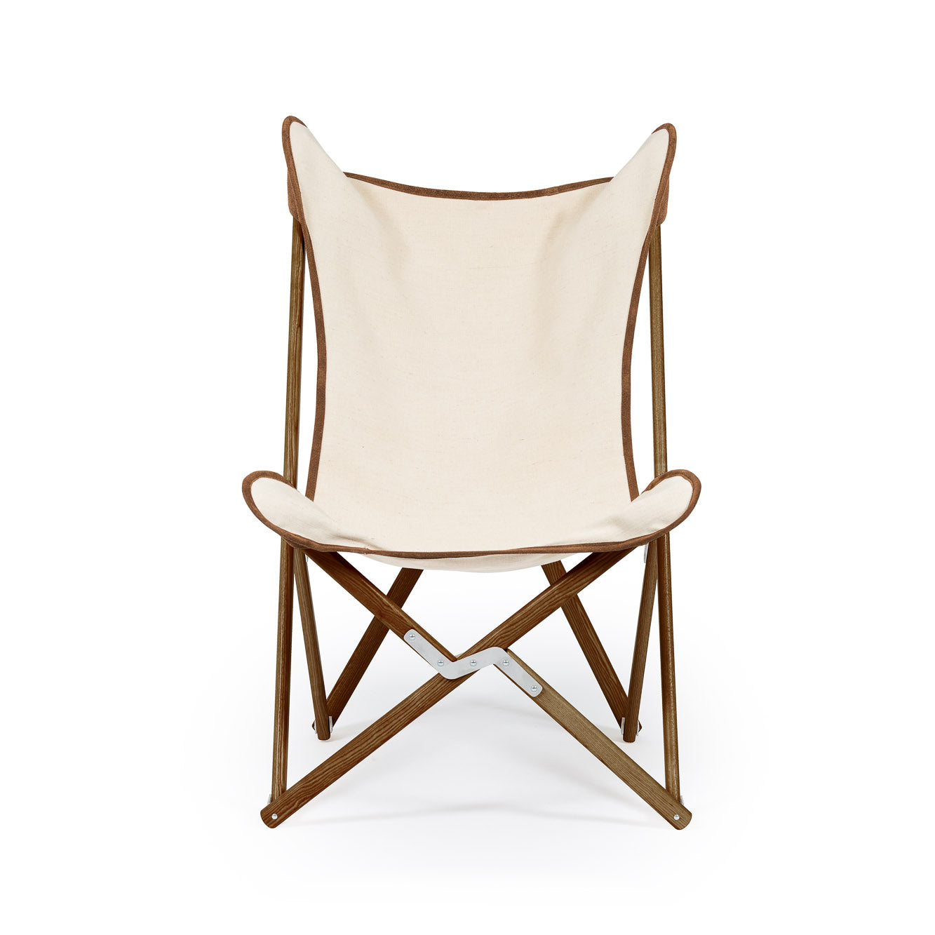 Telami Tripolina is a made in Italy design chair. Telami Tripolina is the original chair. Tripolina Ecru and suede is the iconic armchair, the design legend folding chair and patio chair for outdoor furniture