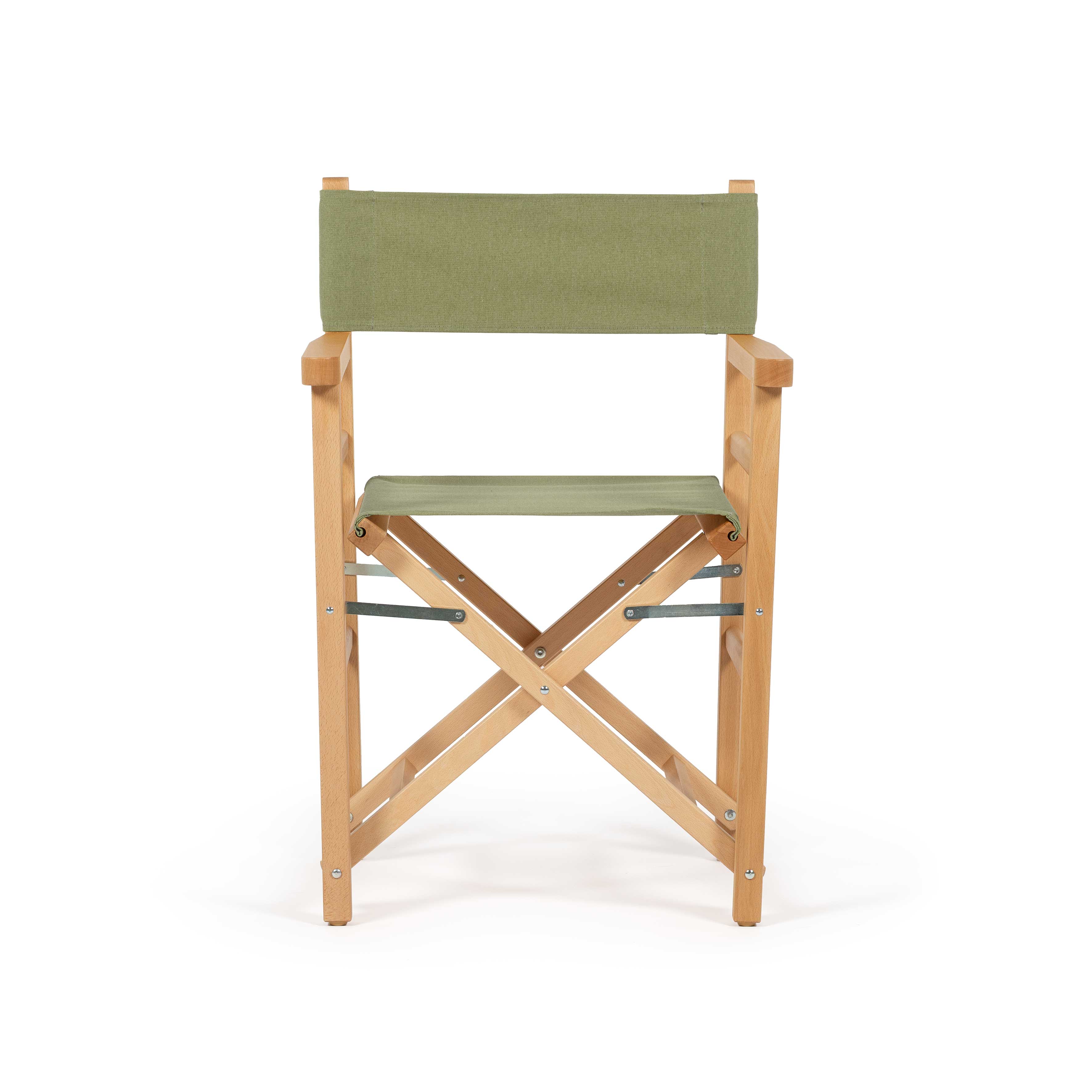 Sedia da Regista Beach Olive Green Natural vista posteriore
