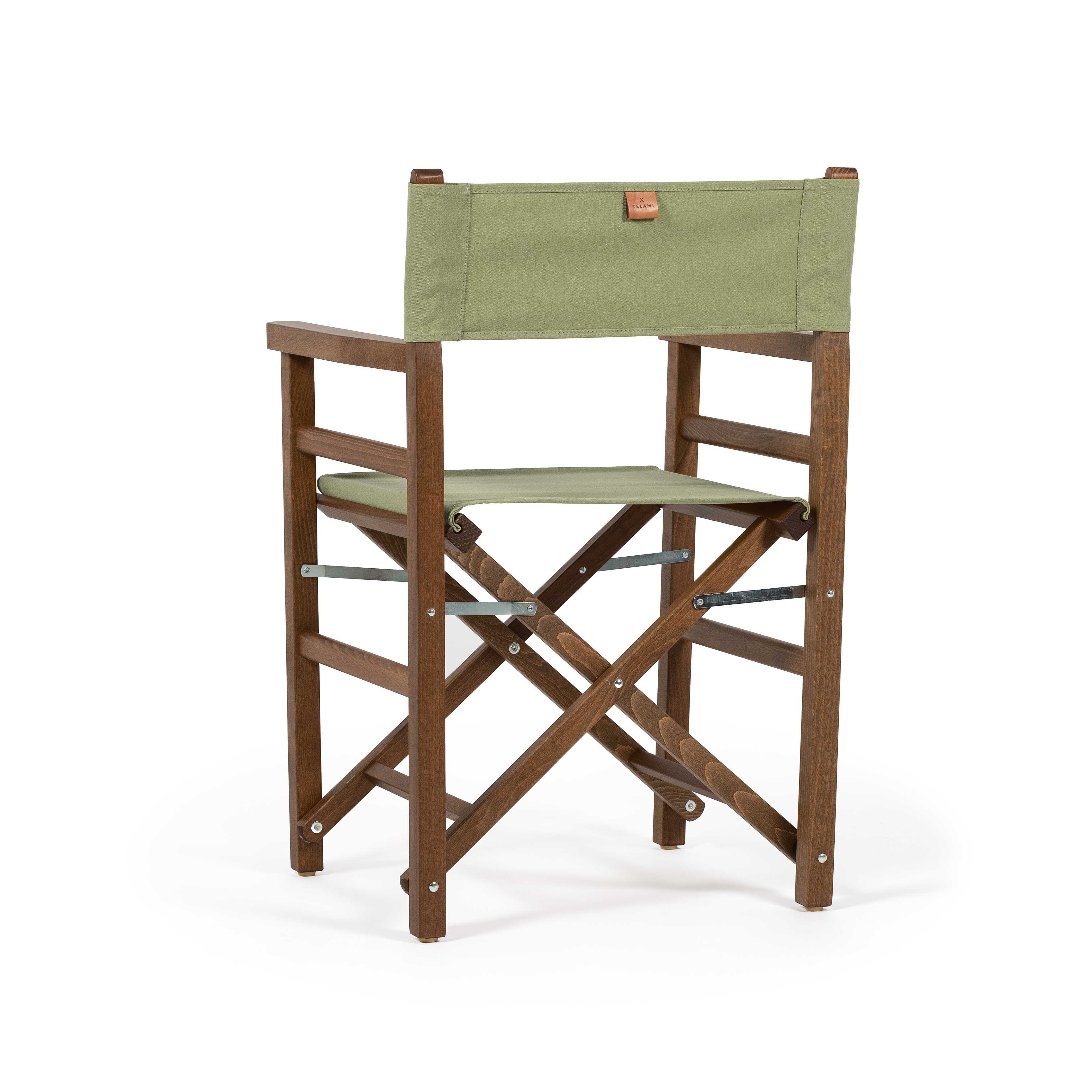 Sedia da Regista Beach Olive Green Walnut-Dyed vista posteriore