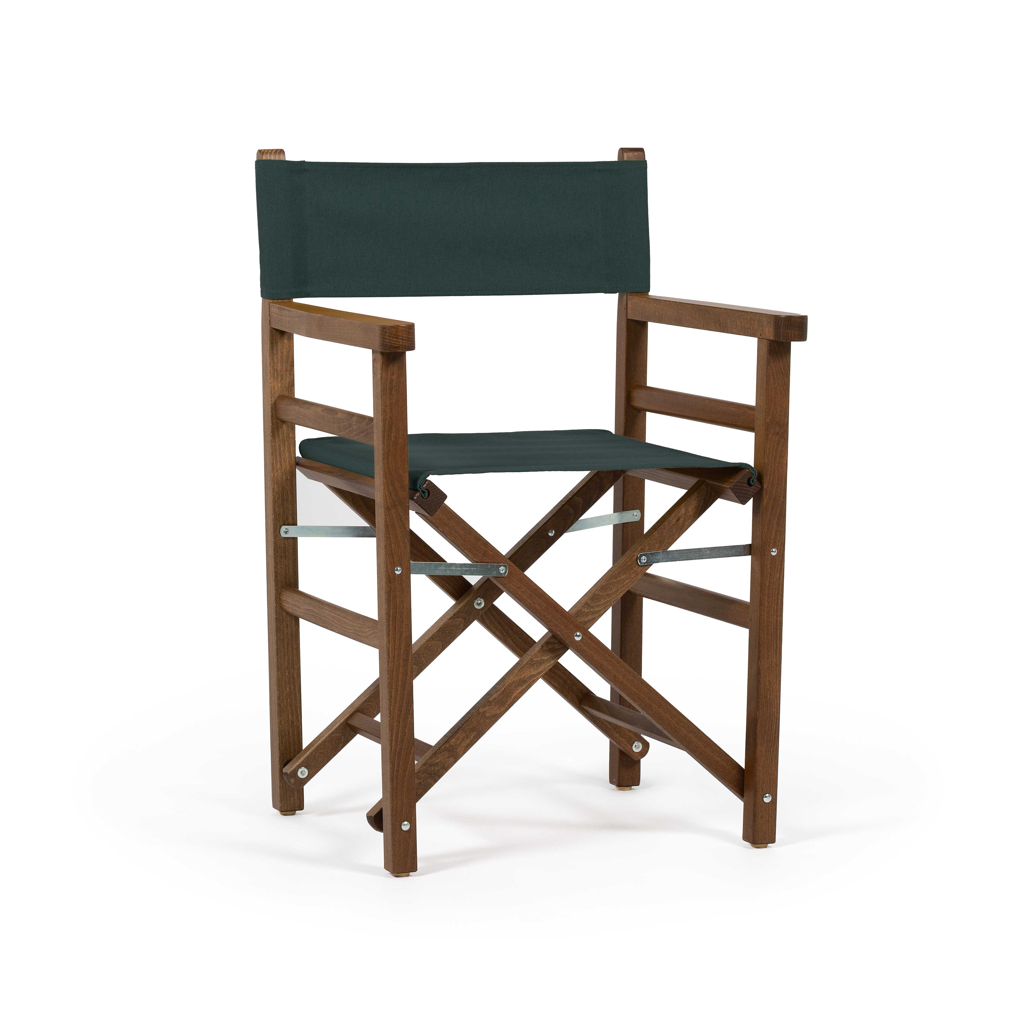 Sedia da Regista Beach Mossy tinto noce vista frontale