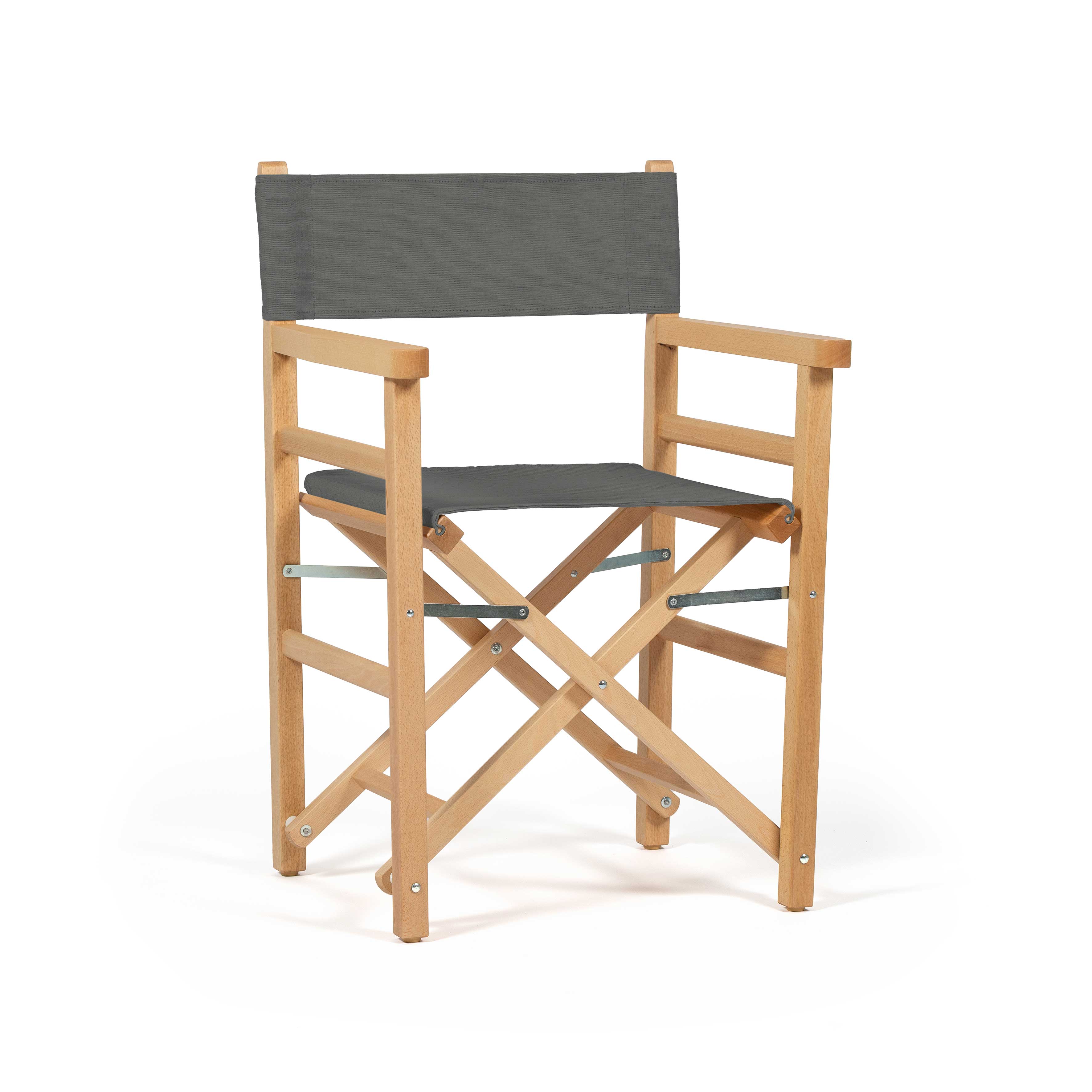 Sedia da Regista Beach Smoke Grey Naturale vista frontale