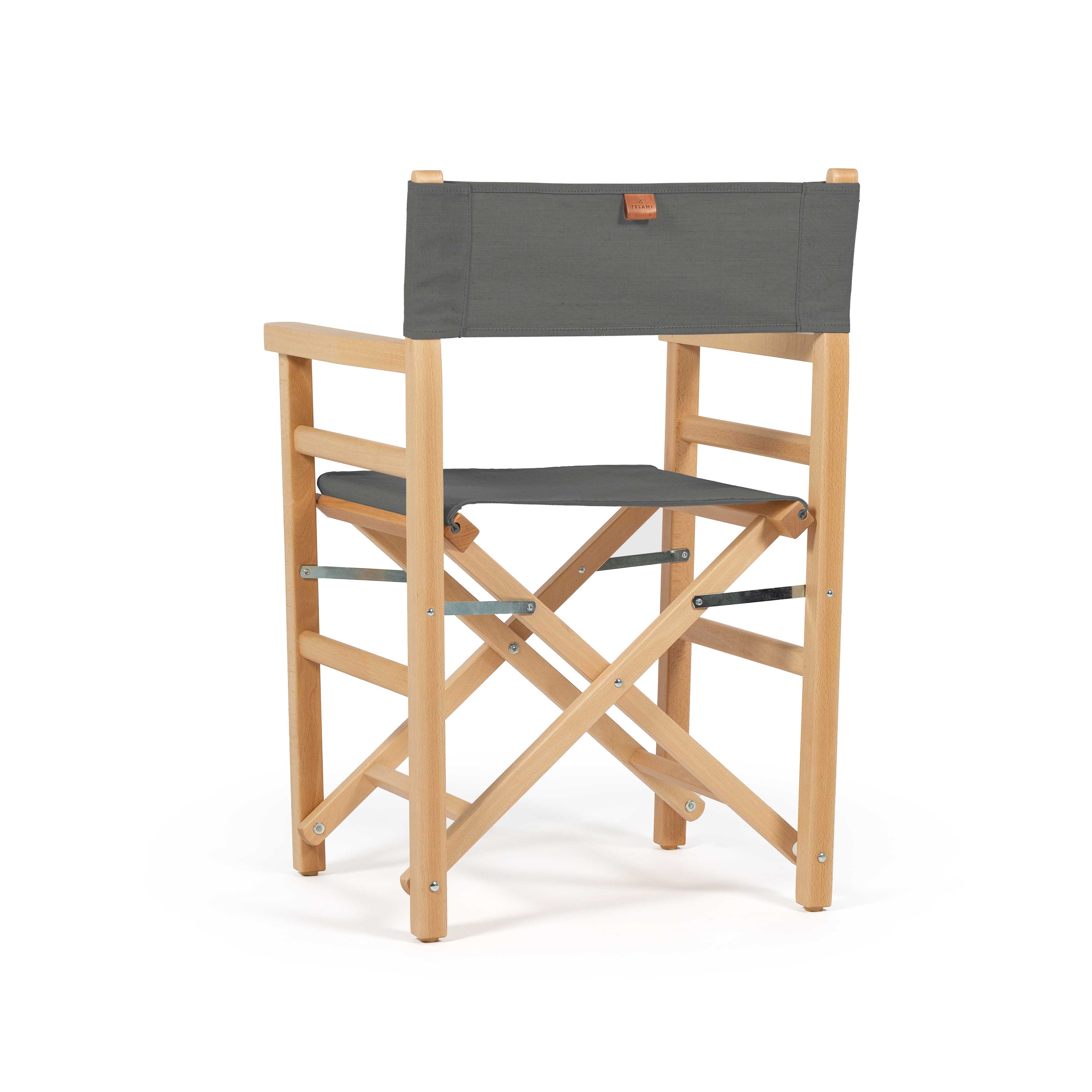 Sedia da Regista Beach Smoke Grey Naturale dettaglio laterale