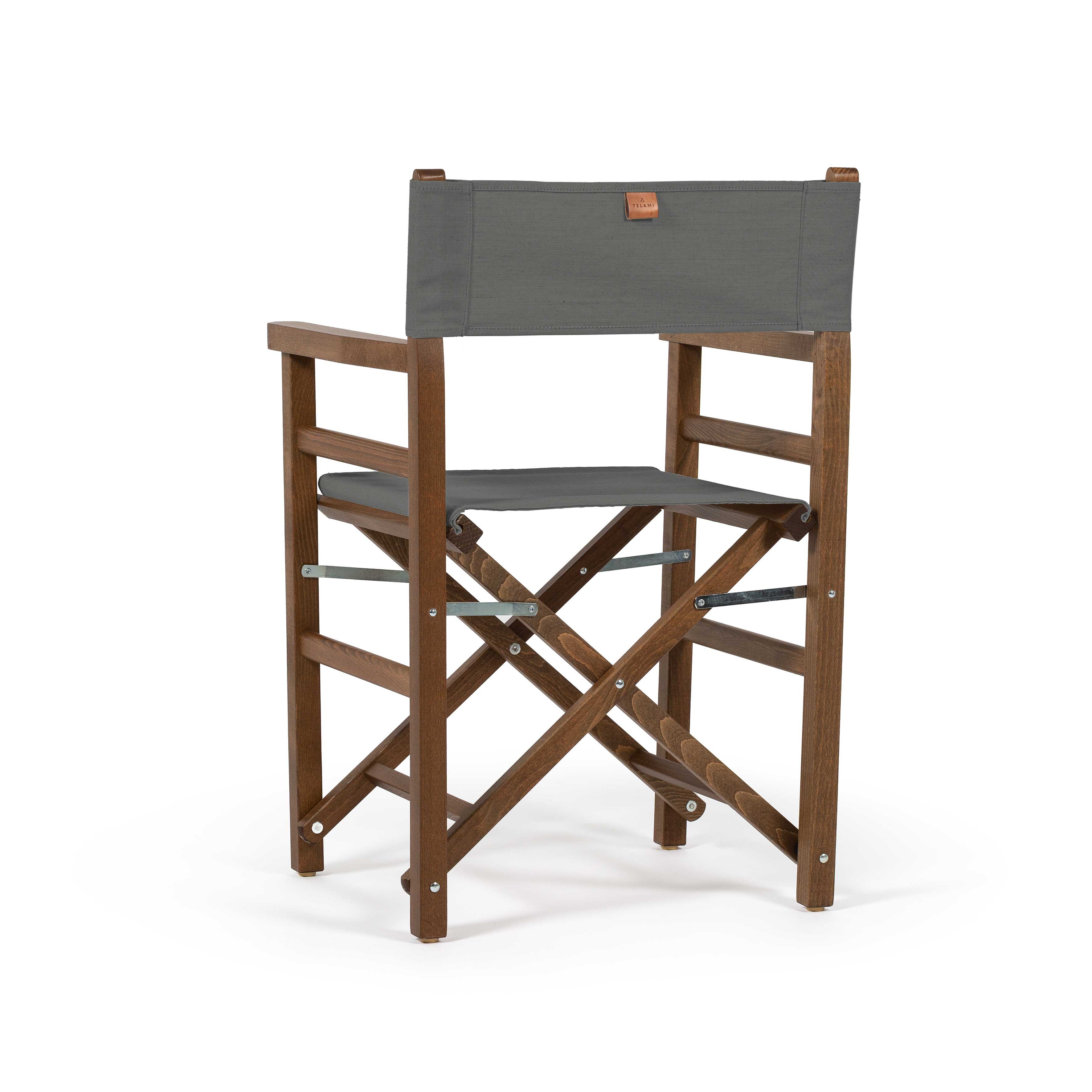 Sedia da Regista Beach Smoke Grey Tinto noce dettaglio laterale