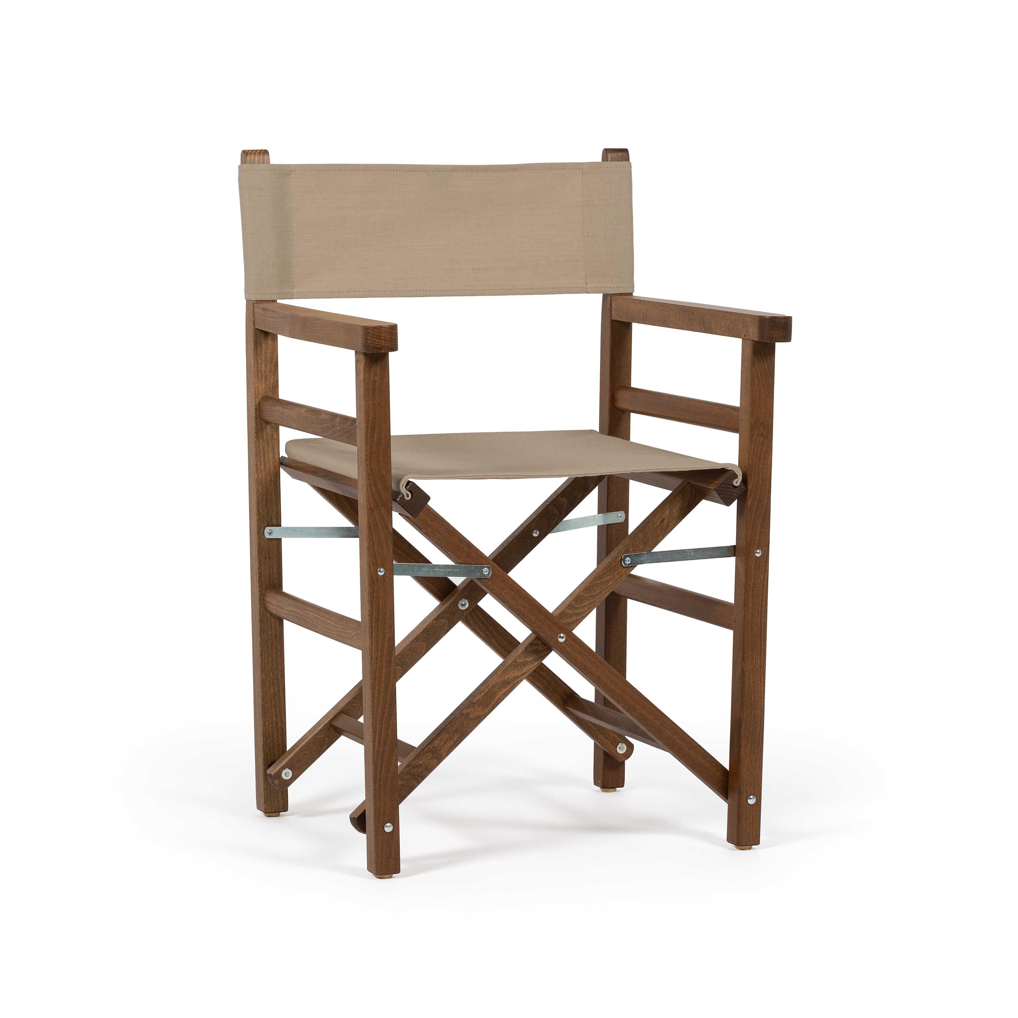 Sedia da Regista Beach Argilla Tinto noce vista frontale