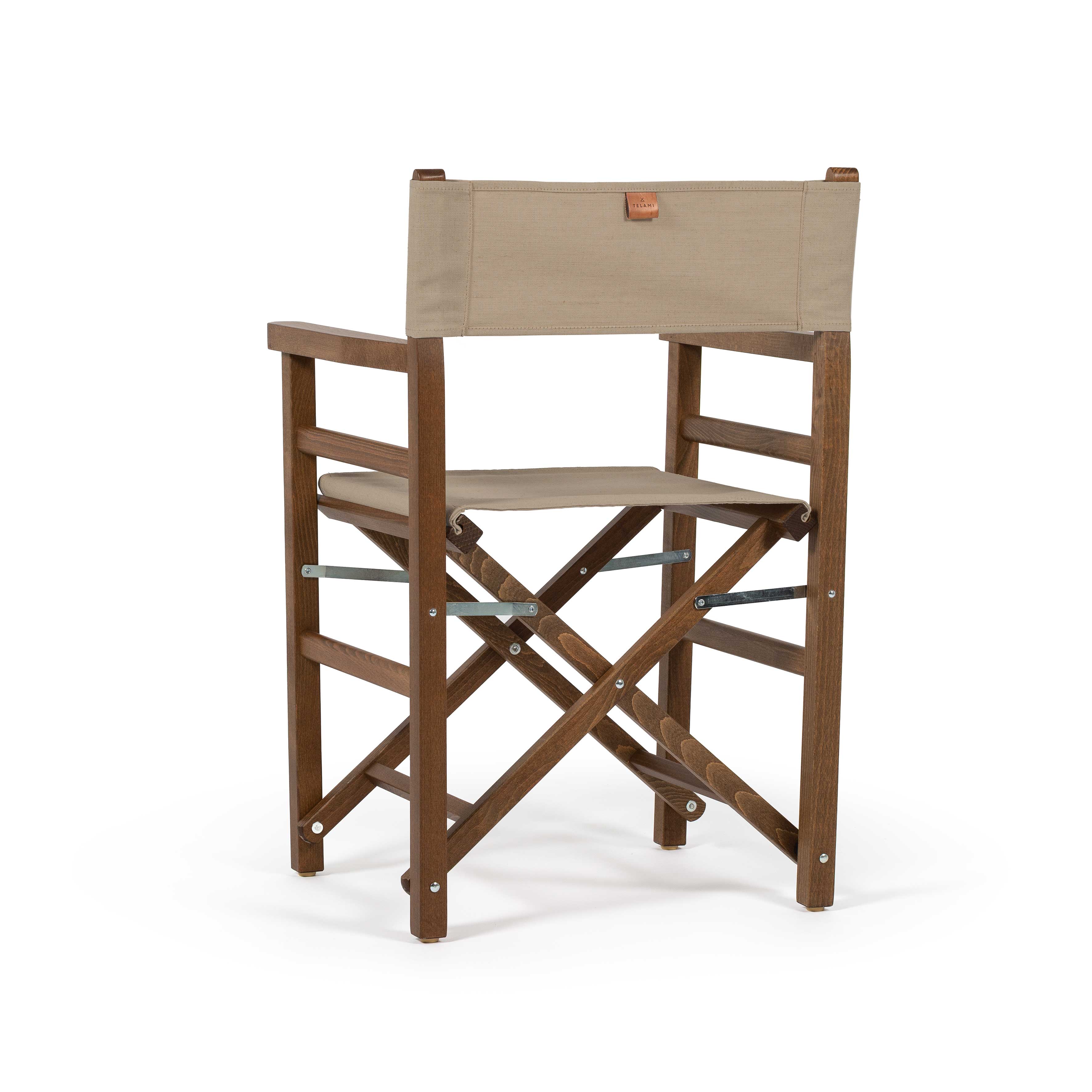 Sedia da Regista Beach Argilla Tinto noce dettaglio laterale