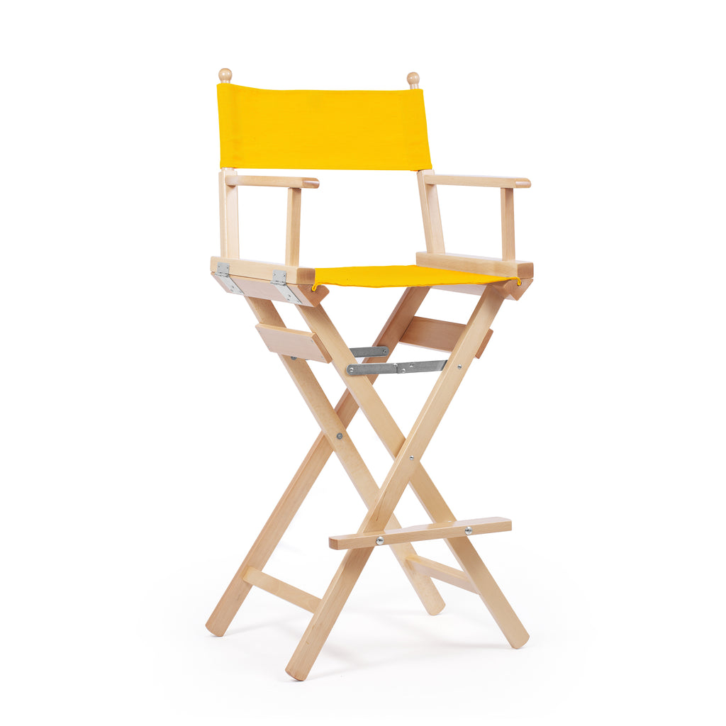 Director's Chair Make-up Primary Yellow Telami waterproof Design Made in Italy outdoor furniture patio chairs natural frame
