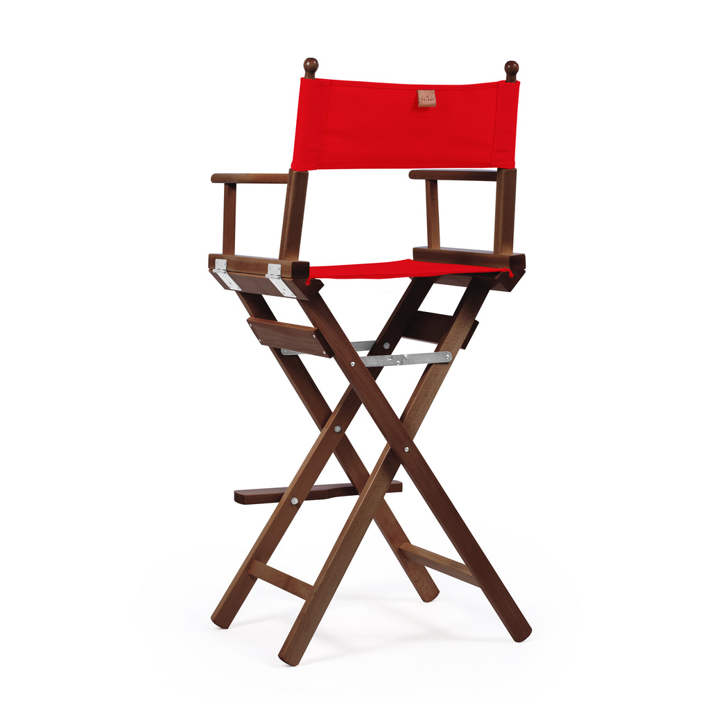Director's Chair Make-up Primary Red Telami waterproof Design Made in Italy outdoor furniture patio chairs teak-dyed frame