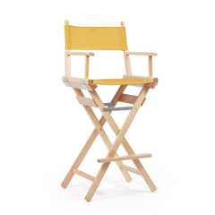 Director's Chair Make-up Mustard Yellow Telami waterproof Design Made in Italy outdoor furniture patio chairs natural frame
