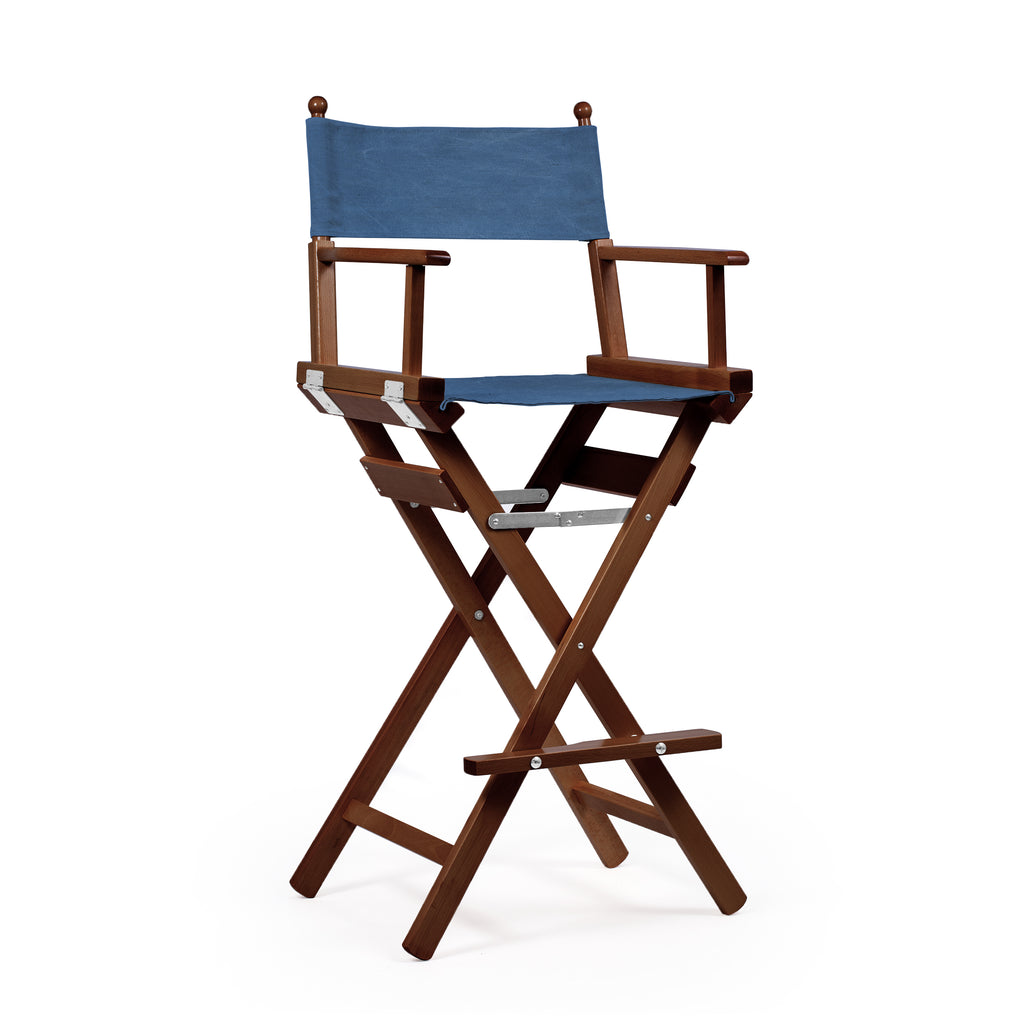 Director's Chair Make-up Blue Jeans Telami waterproof Design Made in Italy outdoor furniture patio chairs teak-dyed frame
