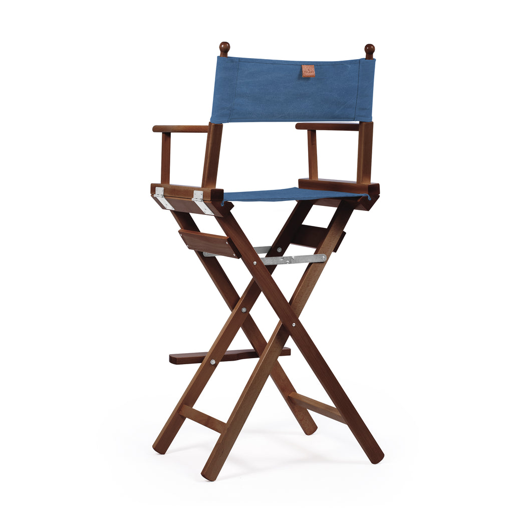Director's Chair Make-up Blue Jeans Telami waterproof Design Made in Italy outdoor furniture patio chairs teak-dyed frame