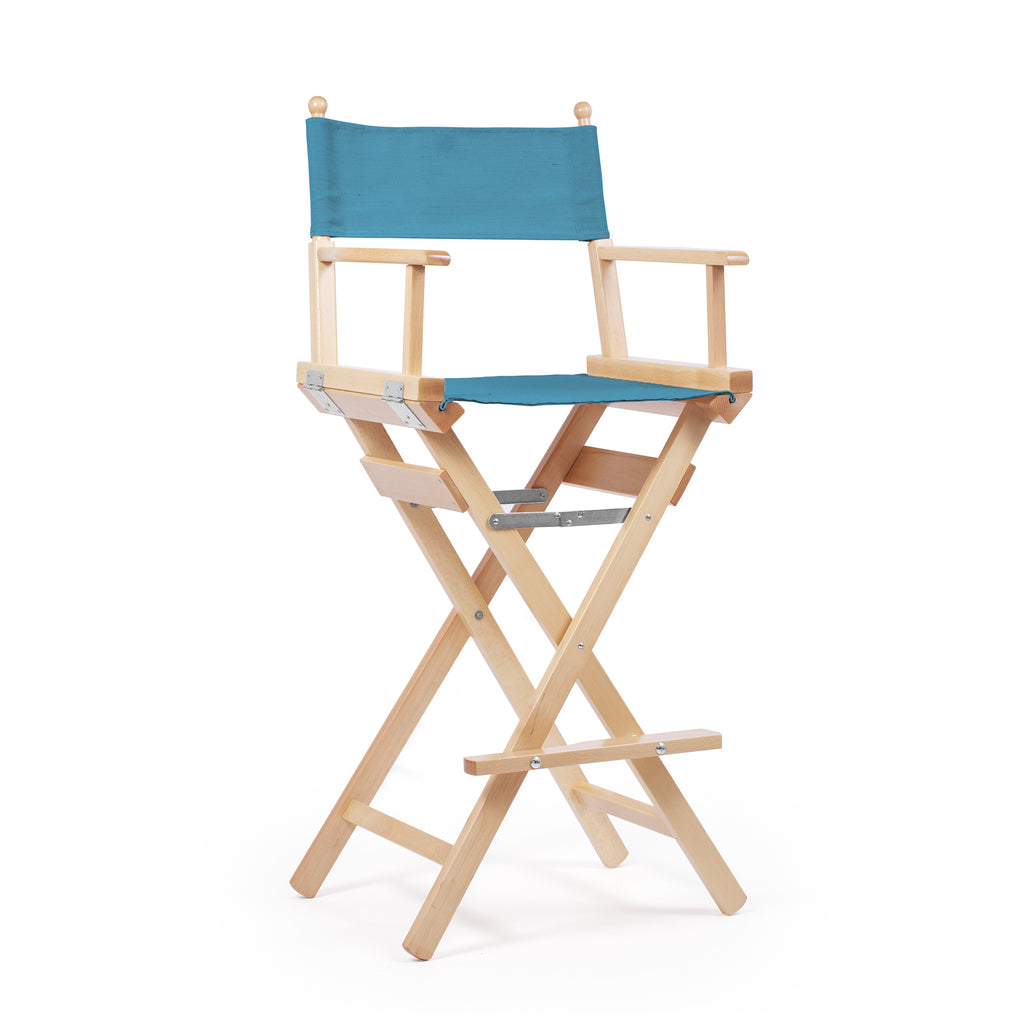 Director's Chair Make-up Teal Blue Telami waterproof Design Made in Italy outdoor furniture patio chairs natural frame