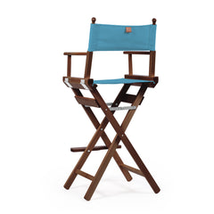 Director's Chair Make-up Teal Blue Telami waterproof Design Made in Italy outdoor furniture patio chairs teak-dyed frame