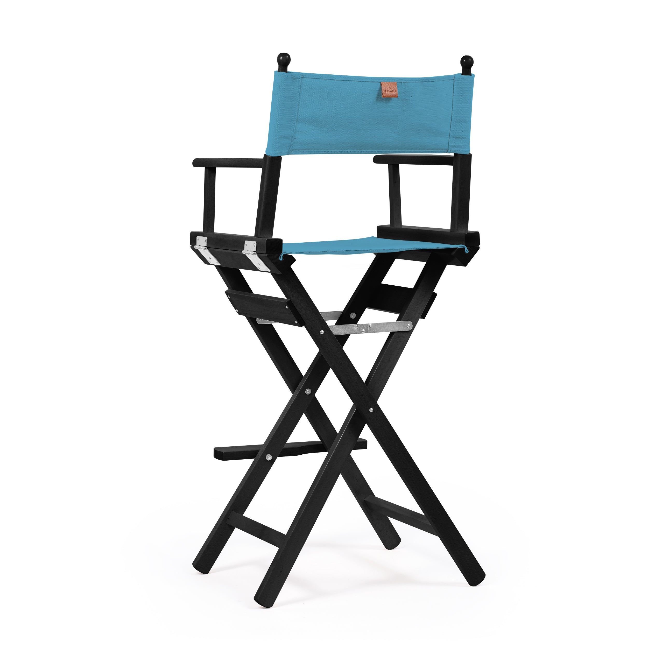 Director's Chair Make-up Teal Blue Telami waterproof Design Made in Italy outdoor furniture patio chairs black-dyed frame
