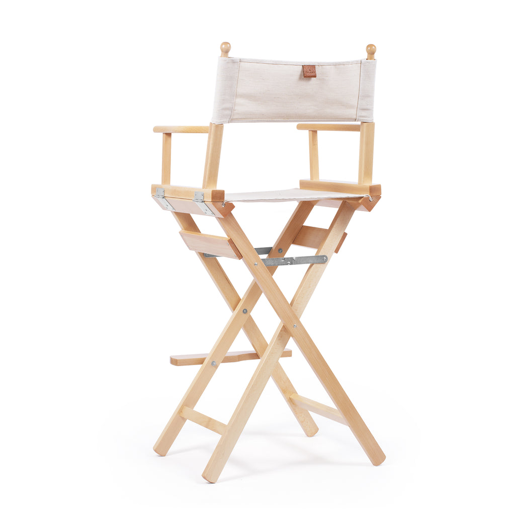 Director's Chair Make-up 1855 Telami waterproof Design Made in Italy outdoor furniture patio chairs Ecru natural frame