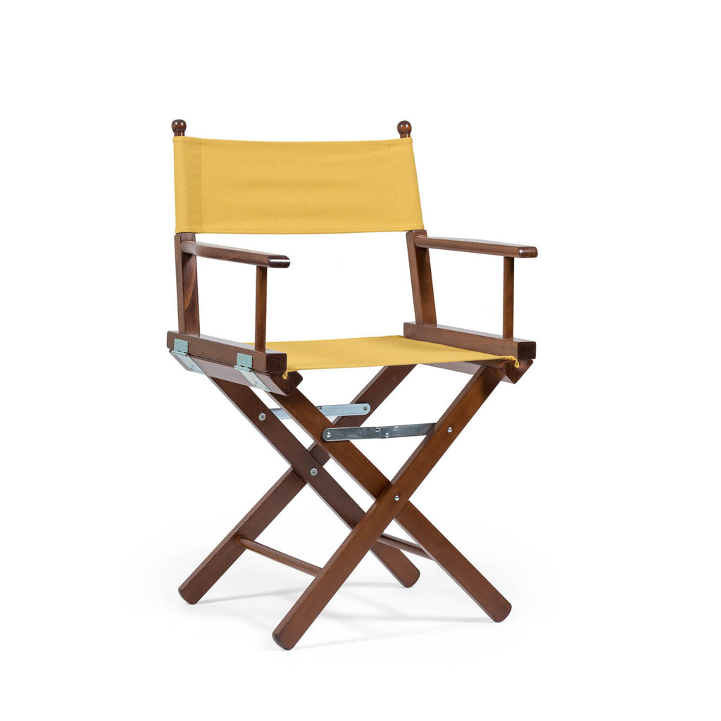 Director's Chair Mustard Yellow Telami waterproof Design Made in Italy outdoor furniture patio chairs teak-dyed frame
